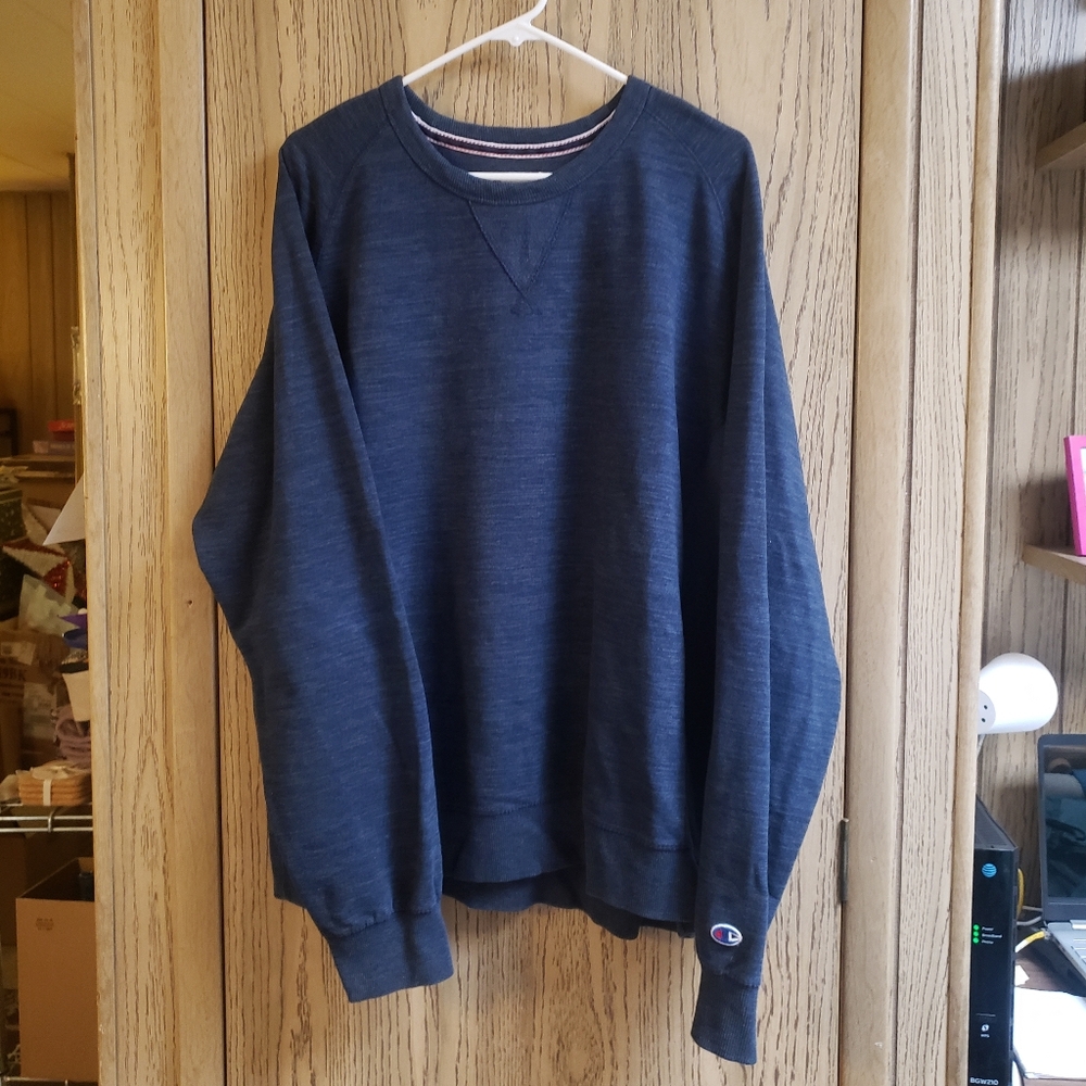 VTG Y2K CHAMPION Men's Sweatshirt Size XXL Crewneck Pull-over Navy Activewear